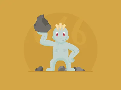 066 Machop 100days daily day pokemon series set sketch vector