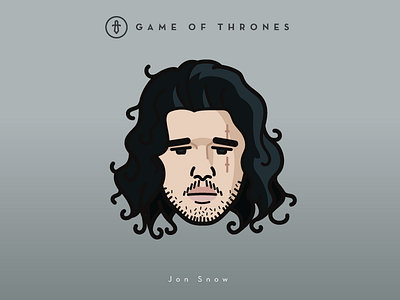 Faces Collection Vol. 02 - Game of Thrones - Jon Snow 2d 3d dragon game of thrones icon illustration jon snow king lannister logo snow tv series vector