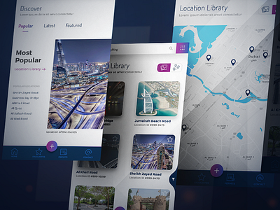 Dubai Films & Commission app application clean commission corporate design dubai film location mobile search uae
