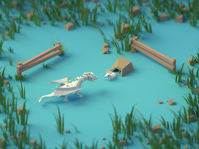 The little white dragon illustrations b3d blender book children dragons fantasy isometric low poly render story