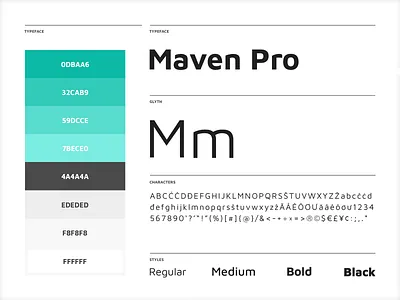 Midzi Style colors font mavenpro palette style styleguide typeface