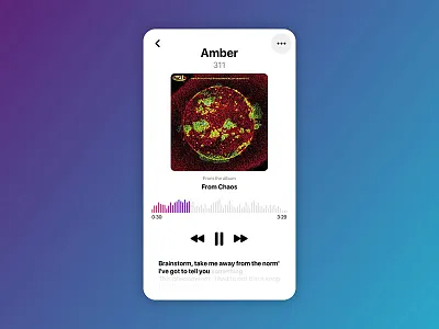 Daily UI 009 - Music Player 311 amber daily daily ui itunes lyrics music music player ui