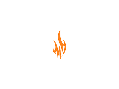 MH curves fire flame lettering logo monogram typography