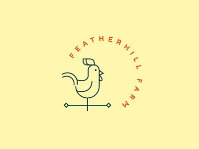 Wingin' it bird chicken farm illustration line rooster weathervane