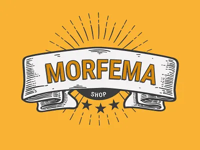 Ribbon set creative market creativemarket detailed handmade illustrator line logo orange retro ribbon vector vintage