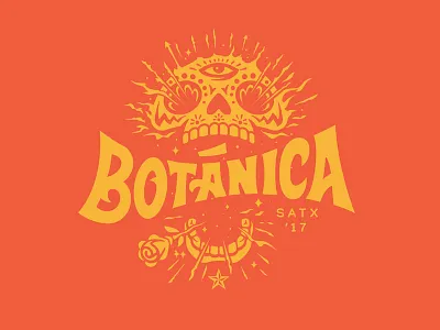Botánica Mark Development botanical branding day of the dead illustration music festival skull