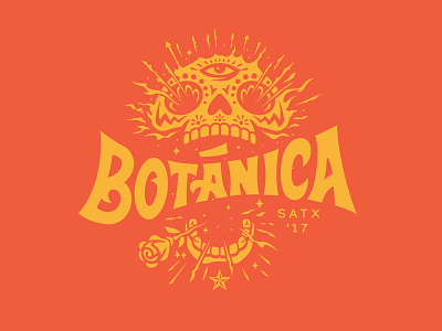 Botánica Mark Development botanical branding day of the dead illustration music festival skull