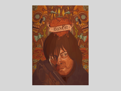 Daryl Dixon character characterdesign daryl graphicdesign illustration illustrator inspiration portrait thewalkingdead twd wacom