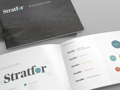 Stratfor Brand Guide book brand brandguide brandsystem color geopolitical intelligence logo logoanatomy products typography