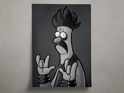 Black Metal Beaker beaker black doodle illustration kvlt metal muppets print procreate