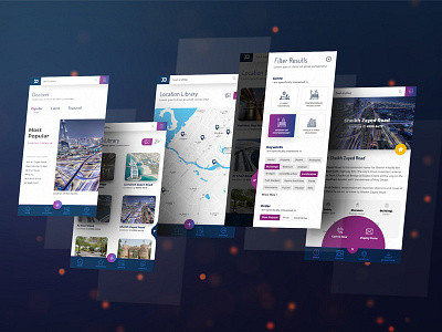 Dubai Film Commission app application clean commission corporate design dubai film location mobile search uae