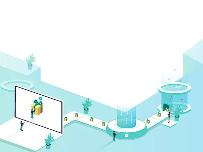 How it works buyers colors gift icon illustration illustrator interface isometric leads user vector work