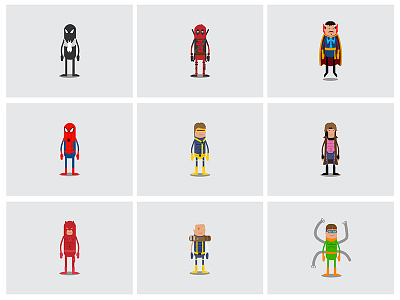 Marvel Characters cable comics daredevil deadpool flat gambit hero marvel spider man vector characters xmen