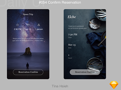 Daily UI #054 Confirm Reservation 054 confirm confirm reservation daily ui reservation sketch ui design web web design