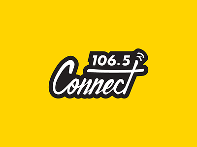 Connect Fm calligraphy identity lettering logo media radio retro vintage wordmark