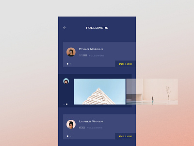 UI-Follower app concept follower following list photo ui ux