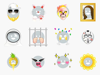 Flurry selfie filter icons emoji filter flurry icons illustration selfie vector