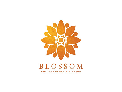 Blossom photography and makeup blossom design flowers gold lens logo makeup minimalist modern photography