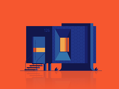 House apartments building clean flat gradient home pattern texture house icon illustration line art plant vector