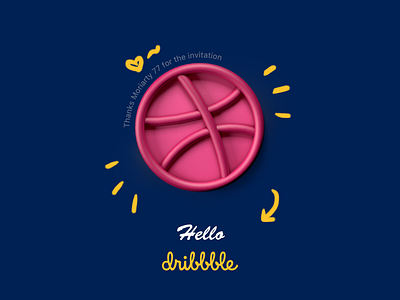 Hello Dribbble 3d c4d dribbble first shot hello