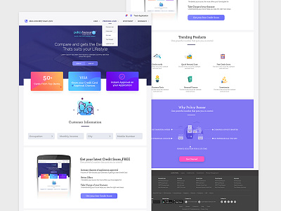 Policy Bazzar Website Redesign bank banking card credit debit financial offer online ui ux website