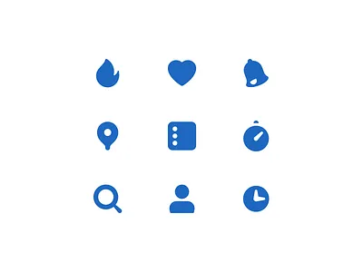 Icon Beblue app beblue clock family fire flas icon love notification pin profile wallet