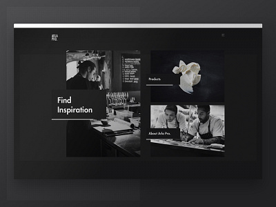 Landing Page black and white dark theme