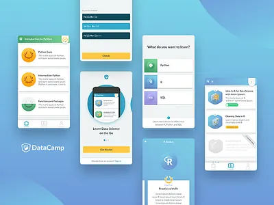 Mobile App datacamp datascience mobileapp python r sql ui ux