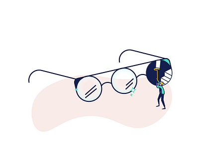 Expand Your Vision bold character creative glasses illo illustrations stairs vision