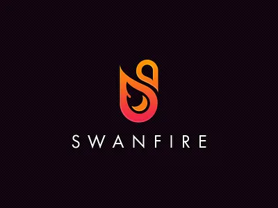 Swanfire Logo Concept branding fire flame illustration logo orange simple swan symbol ui vector