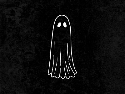 Ghostin' creepy ghost halloween illustration line art october spooky