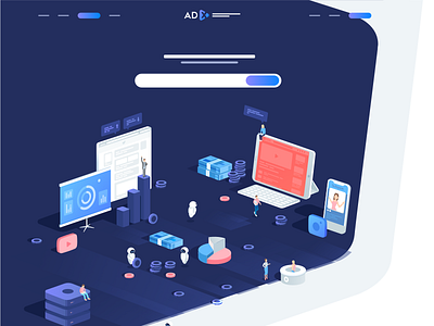 ADX: Header landing illustration adx coins graph illustration instagram landing platform youtube