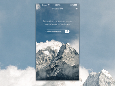 Daily UI #026 | Subscribe app blue dailyui design form mobile subscribe travel ui ux