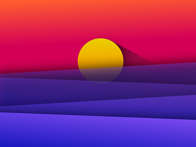 Material Sunset design flat illustration material sunrise sunset