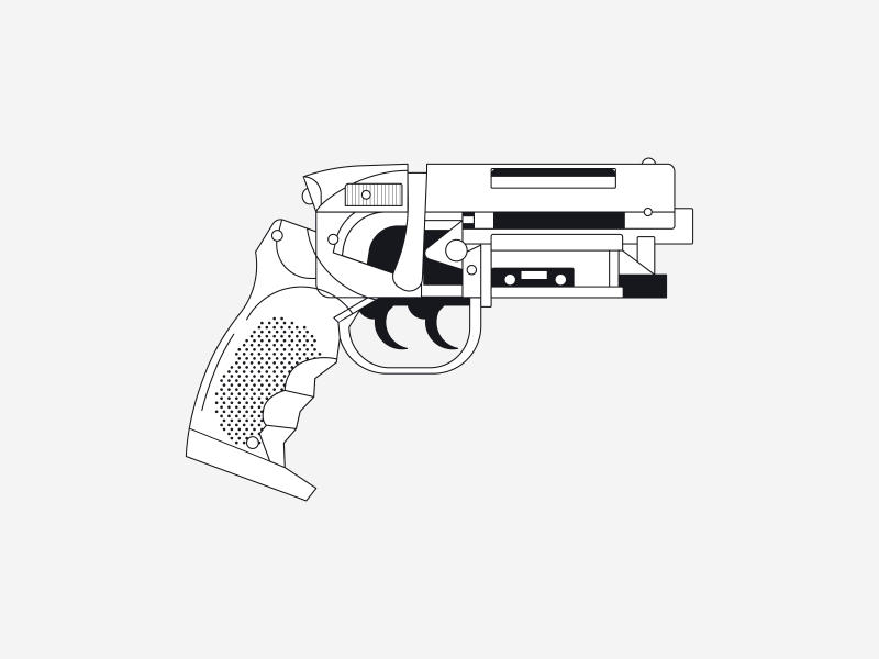 Illustration Process bladerunner film gif gun icon illustration movie process scifi step tutorial vector