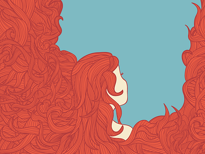 Hair Illustration for Eventide Brewing beer hair illustration