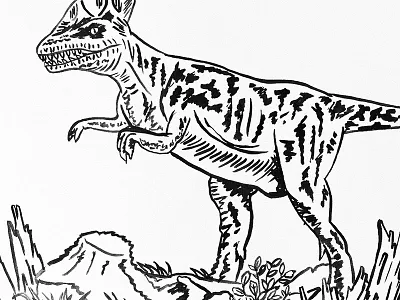 Dinosaur dinosaur handrawn illustration ink