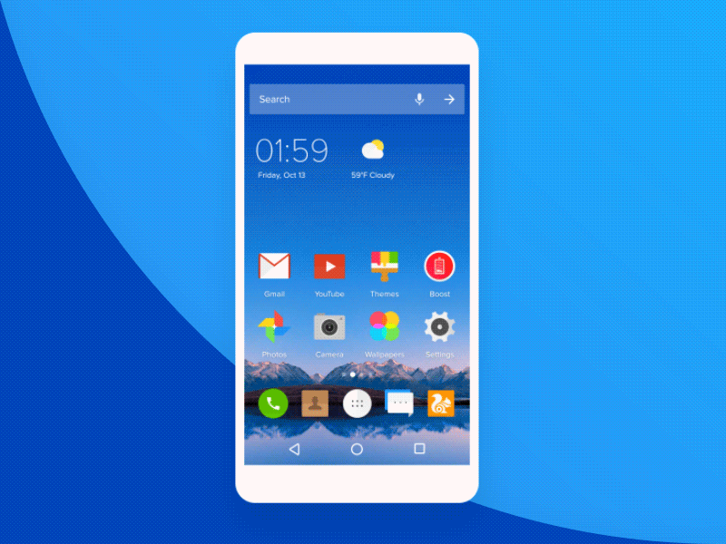 Performance Center animation battery boost clean cpu data gif launcher rocket safe scan ui