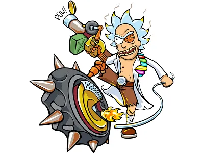 Junkrat Rick doodlepark junkrat overwatch rick rick and morty sticker