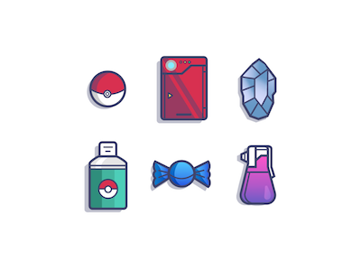 Pokemon Icons design details gradients graphics icons pokemon vector vector icons