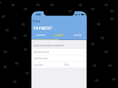 Payment of Secret App credit card dailyui e commerce iphone x payment shop ui ux