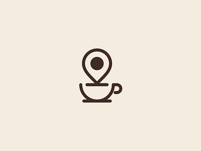 Coffee pin check poin coffee line art logo pin simple