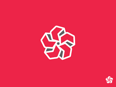 Impact Villas Logo branding flower house logo real estate red roof star