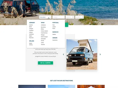 Homepage camper project sketch van webdesign website