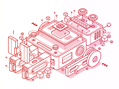 Pluralsight Design System - Robot design system isometric pluralsight robot