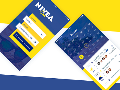 Nivea App - School Project agenda app calendar cream ios nivea sign up skin sun ui weather