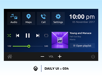 Car Interface | #dailyui #034 034 app car dailyui illustrator interface panel smart