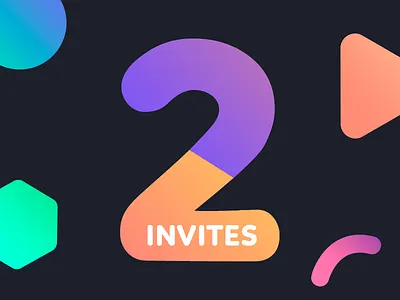 2 Dribbble Invites for 2 Awesome Designers 2 color debut dribbble gradient invitacion invitation invite invites shapes shot