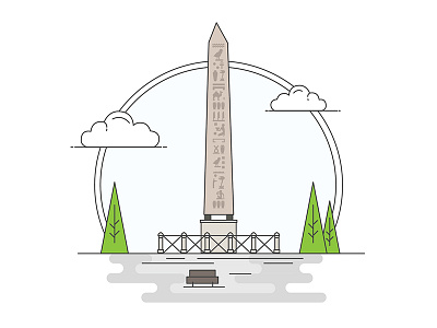 Landmarks of Turkey - Egyptian Obelisk adventure architecture art building character creative design digital flat history illustration line turkey