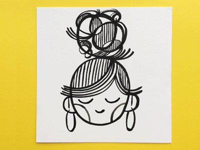 Inktober Hairstyles: 1-7 for sale gif hairstyle illustration ink inktober original artwork